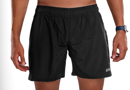 Black "microfiber" shorts
